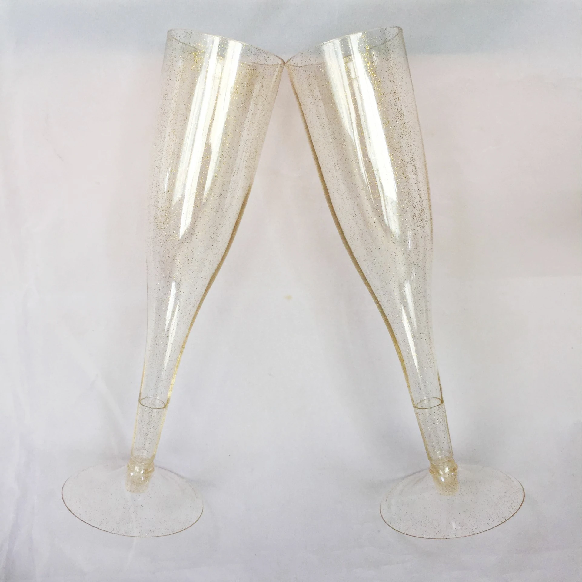 Unbreakable Disposable Plastic Gold Glitter Champagne Glass Buy Gold