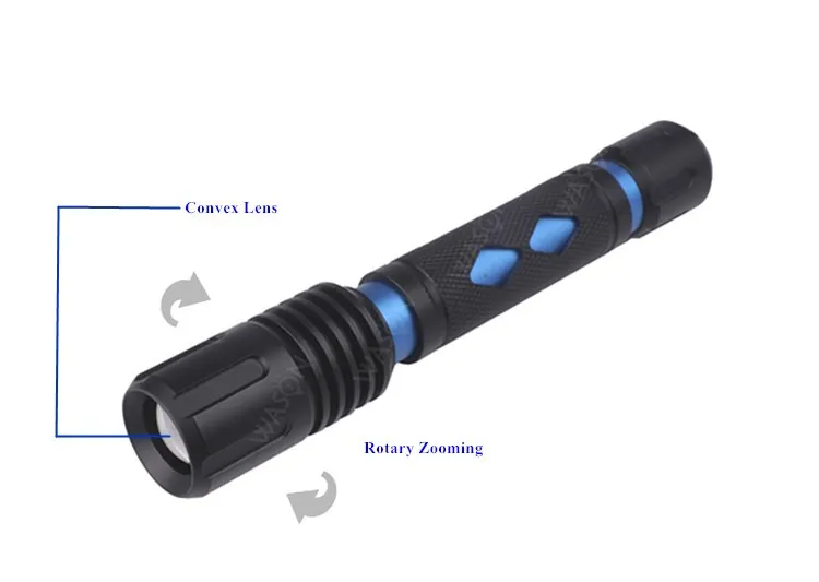 2019 New 2*aa Battery Operated Aluminum Slim Hand Torch Cheap Promotion
