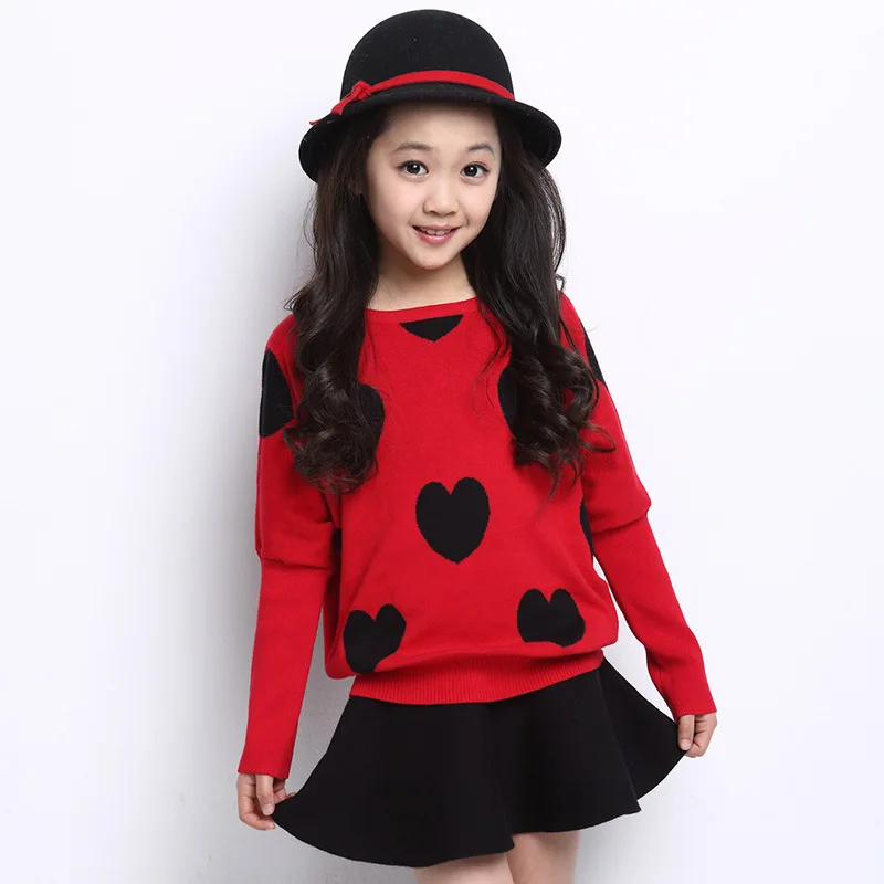 sweater with dress 2015 children kids girls Sweaters coat Autumn winter Fashion Pullovers knit kids clothing