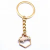 HUSURU Jewelry Zinc Alloy Golden Color Spirit Honeycomb Hexagon Fish Animal Charm Key Chain and Key Rings For Gift