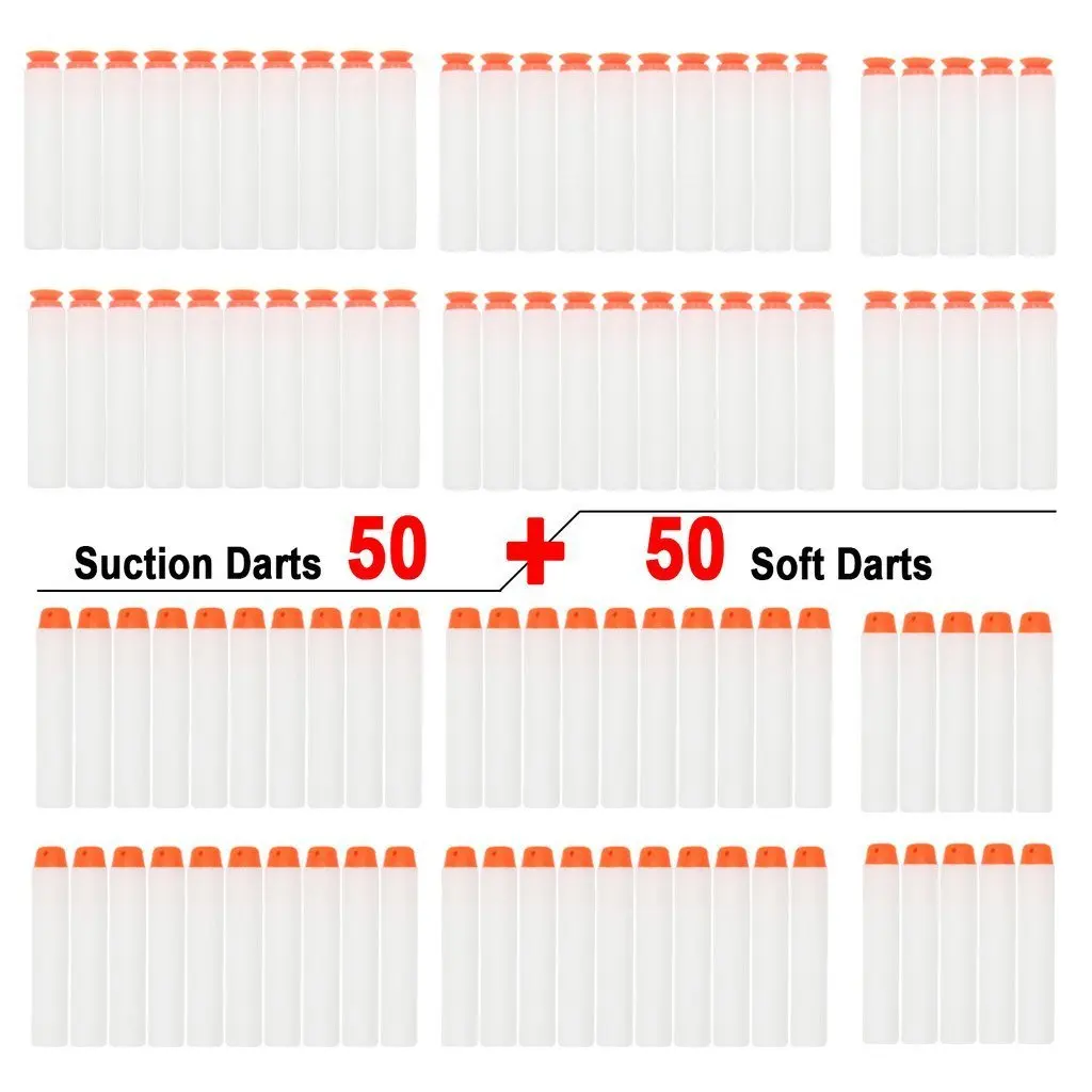 EKIND 200Pcs Suction Darts Refill Foam Bullet for Nerf N-strike Elite Guns