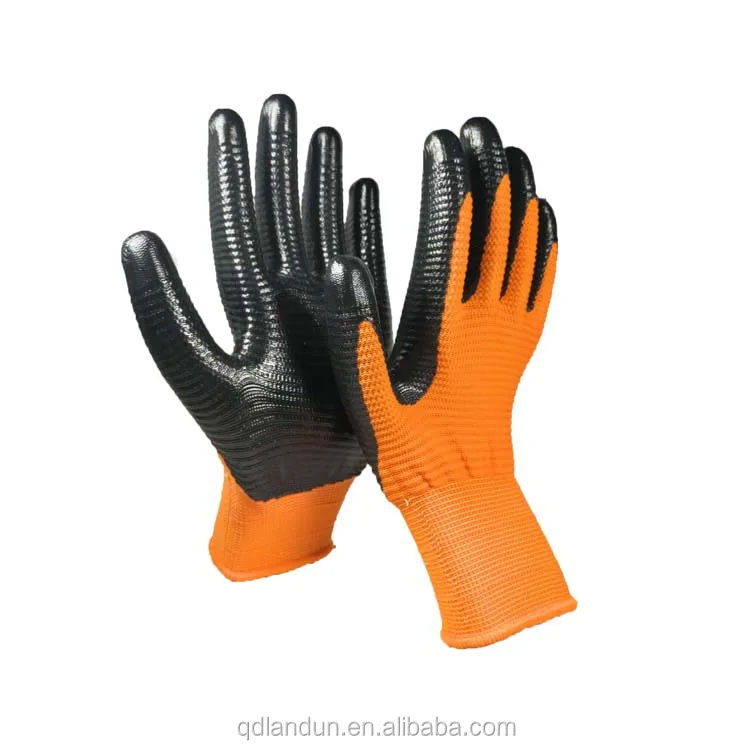Black/orange U3 Liner Nitrile Gloves Multi Flex Nitrile Coated Gloves ...