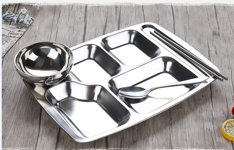 High Quality Stainless Steel School Lunch Tray Food Plates For ...