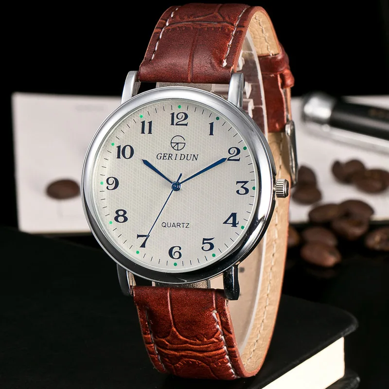 Wj-7219 Casual Concise Custom Men Leather Watch Brand Watches White