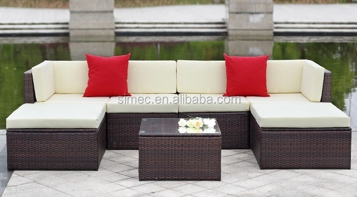 Modern Style Rattan Garden Furniture Cube Outdoor Patio Set With High
