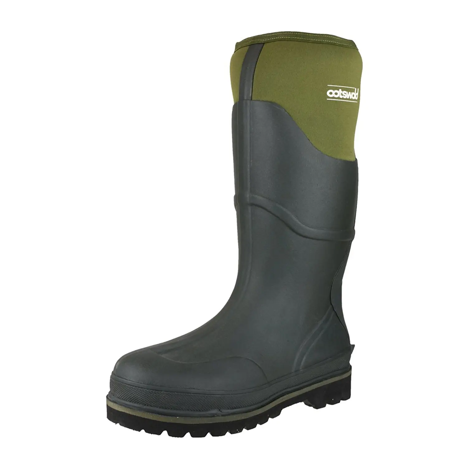 Buy Cotswold Cotswold Mens Ranger Neoprene Expandable Welly Wellington Boot Green Rubber in 