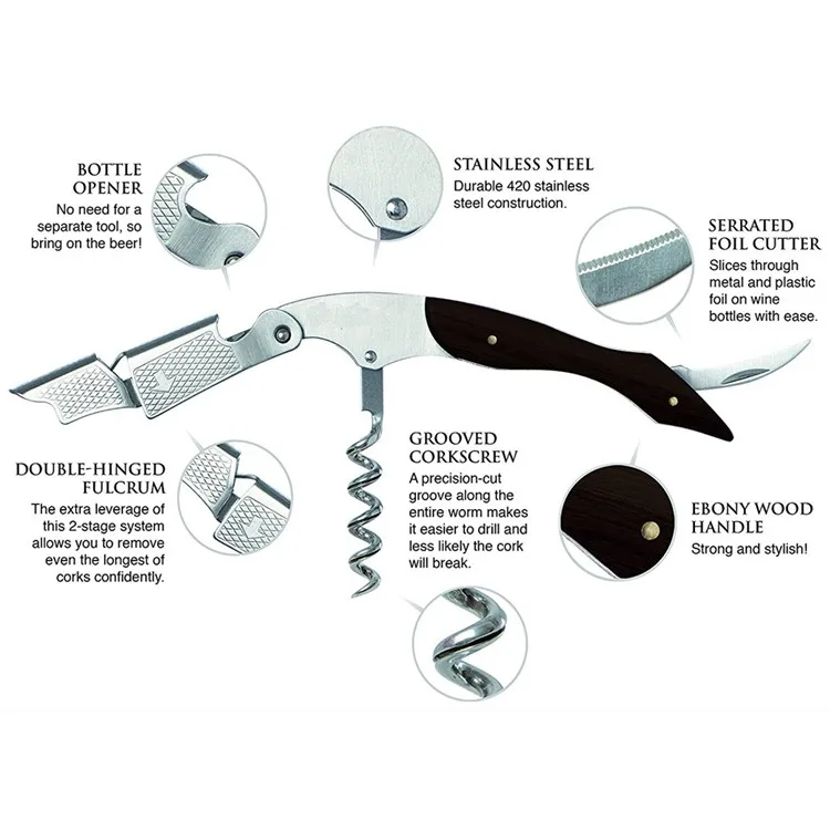 Wing Corkscrew Wine Opener Premium Allinone Wine Corkscrew And Bottle Opener With Bonus Wine