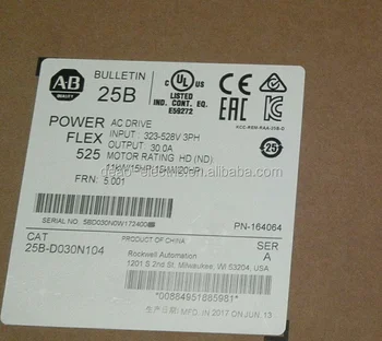 Ab Power Flex 525 Ac Drive Input 323-528v 3ph 25b-d030n104 - Buy Ab