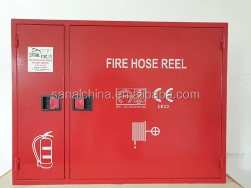 Fire hose reel with cabinet double
