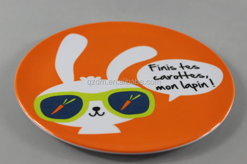 Rabbit Print 100% Melamine Kids Plate Plastic Candy Dishes Rabbit