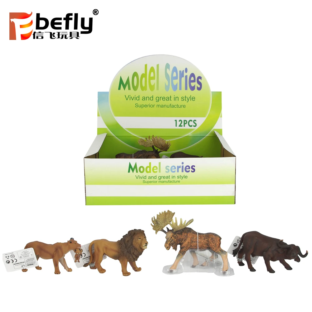 Buffalo Singa Moose Model Hewan Liar Mainan Anak Anak Bermain Set