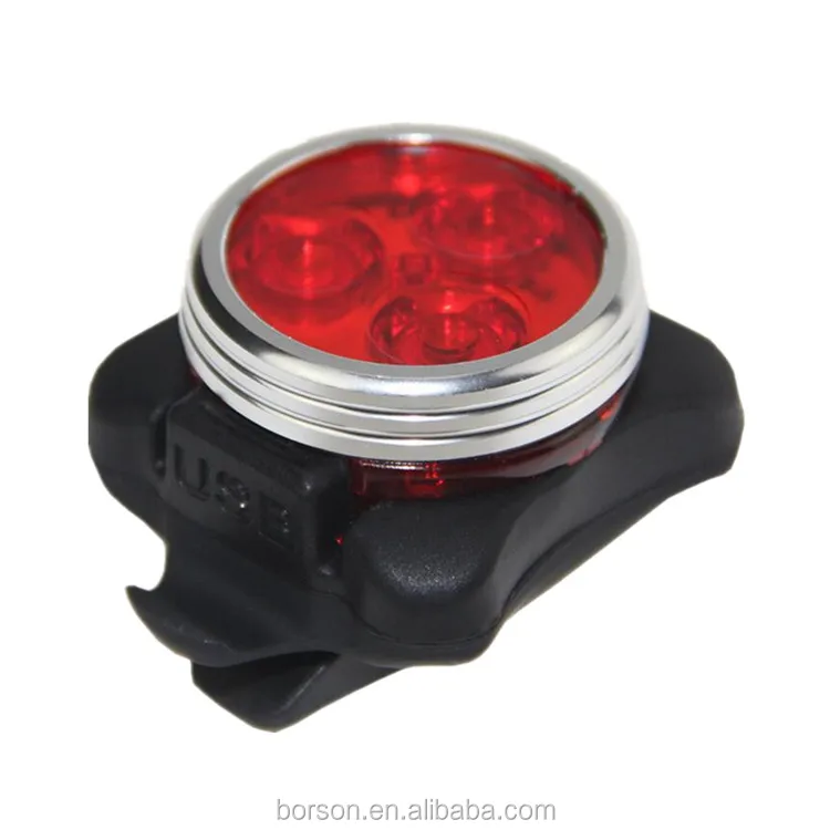 Rechargeable Aluminum Tail Bike Light Super Bright Mini 3 Led Front
