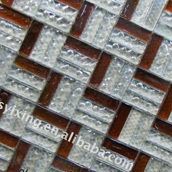 Brick Herringbone Mosaic Flooring rm25 tiles herringbone design glass brick mosaic for wall floor decoration
