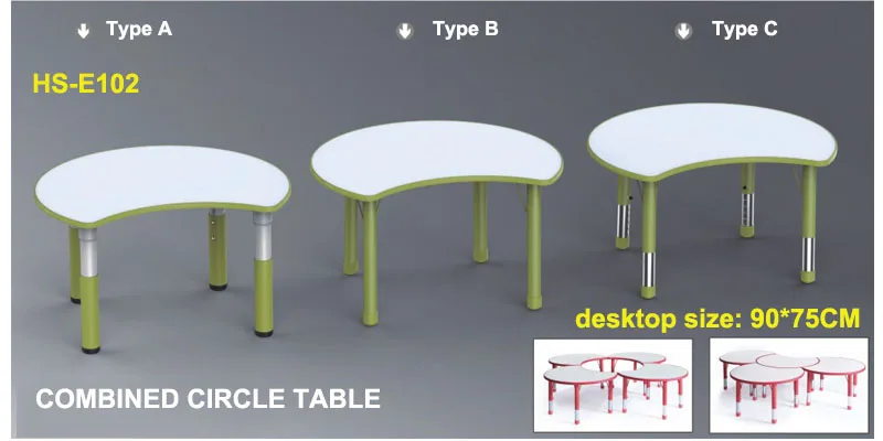 high quality kindergarten kids furniture set adjustable table and chairs for classroom