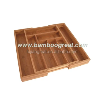 Kitchen Junk Drawer Organizer Tray Bamboo Expandable Cutlery