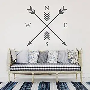 Buy Wall Decal Decor Crossed Arrows Wall Decal Arrow Compass Wall Art Arrow Simple Indie Wall Art Tribal D Cor Living Room Office Bedroom Wall D Cor Navy Blue 21 H X22 W In