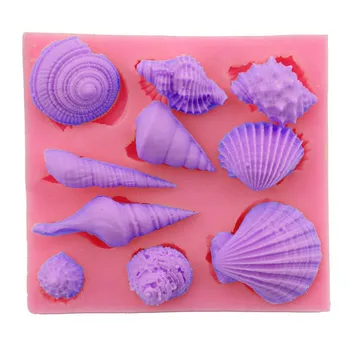 3d Seashell Conch Shape Silcioen Fondant Candy Tools Chocolate