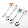 Promotional Gift Cupcake Shape Topper Stainless Steel Spoon and Fork set