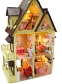 Free Shipping Assembling DIY Miniature Model Kit Wooden Doll House Unique Big Size House Toy With