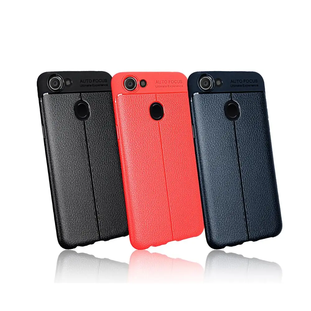 2017 New Design Carbon Fiber Lichee Pattern For OPPO F5 Soft TPU Case For OPPO F5