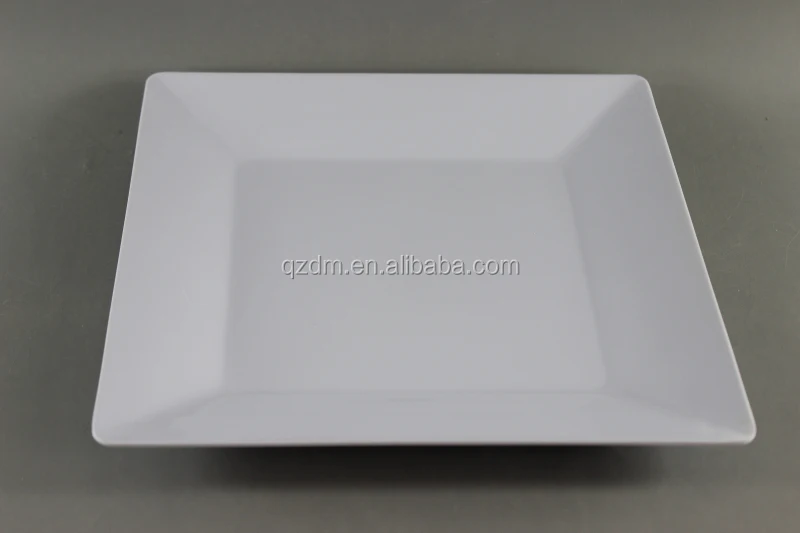 8-10inch Mealmine white Square Plate Plasict Dinner Plate