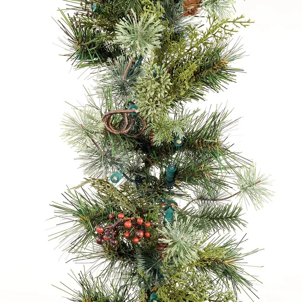 artificial pre lit led decorated christmas garland rustic pine and berry decorations - Outdoor Christmas Garland artificial pre lit led decorated christmas garland rustic pine and berry decorations - Outdoor Christmas Garland