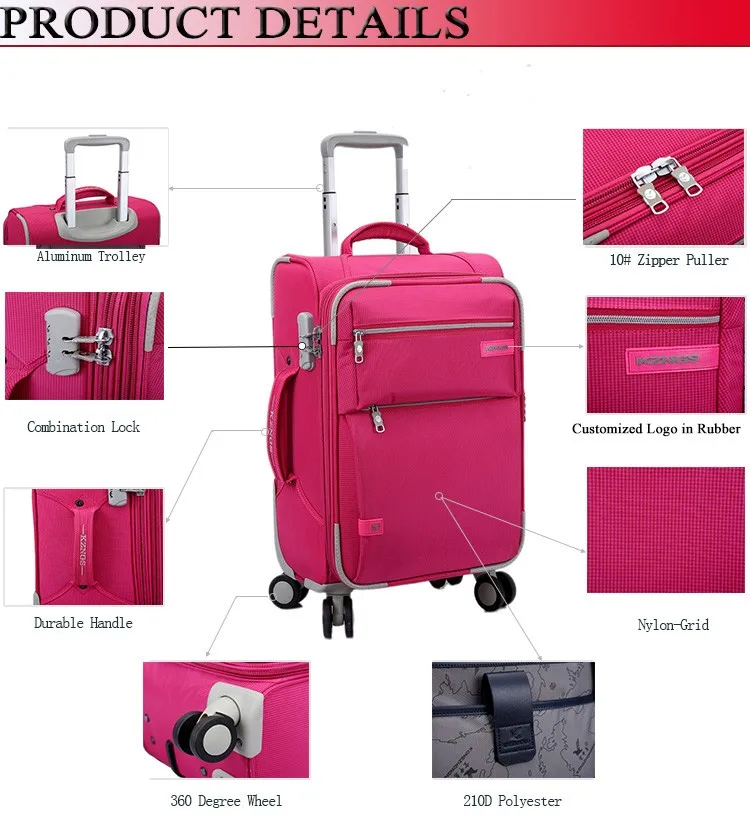 New Design High Quality Nylon Fabric Trolley Luggage Suitcase - Buy ...