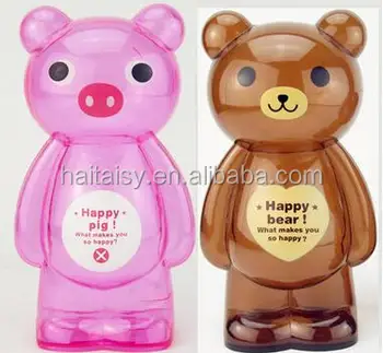 pink plastic piggy bank