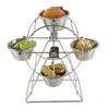 New 4 Cup Stainless Steel Ferris Wheel Cupcake Holder Metal French Fry&Dessert Display Stand Perfect For Party/Wedding/Buffet