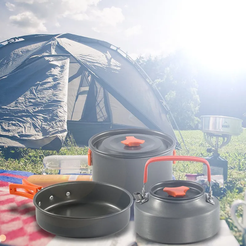 Portable Camping Cookware Aluminium Alloy Teapot Backpacking Gear