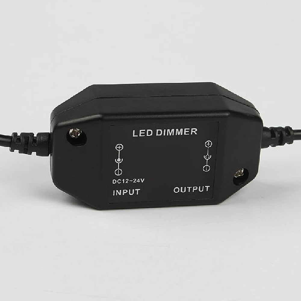 DC 12V 2A Single Channel Inline PWM Mini Dimmer Controller for Single Color LED Light Strip Lamp