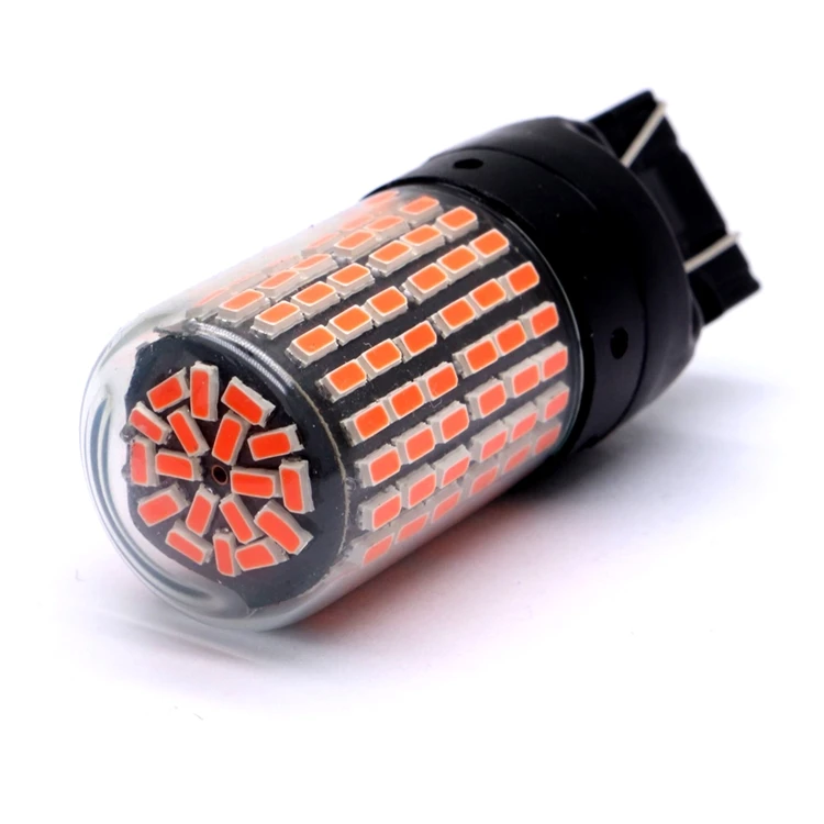 Brightest 7443 Red White Amber Car Canbus Bulbs T20 144SMD Daytime Running Brake Light 20W