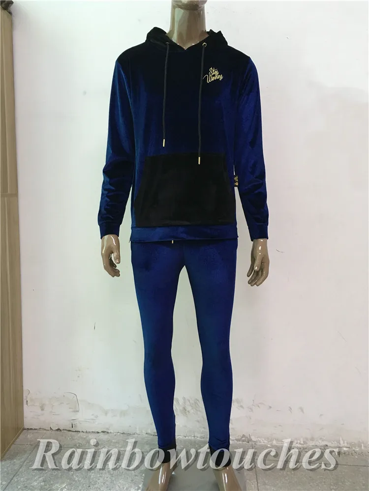 velour straight leg tracksuit