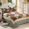 King 3pcs bedspread sand wash patchwork 100% cotton printed quilt