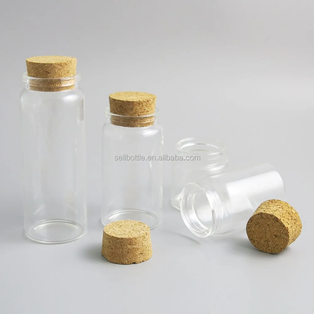 50ml 80ml 100ml 150ml Clear Cork Glass Bottle Empty Tiny Small Clear