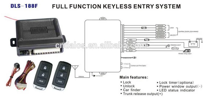 Car Remote Control Keyless Entry System Security Central Door Lock Locking Kit