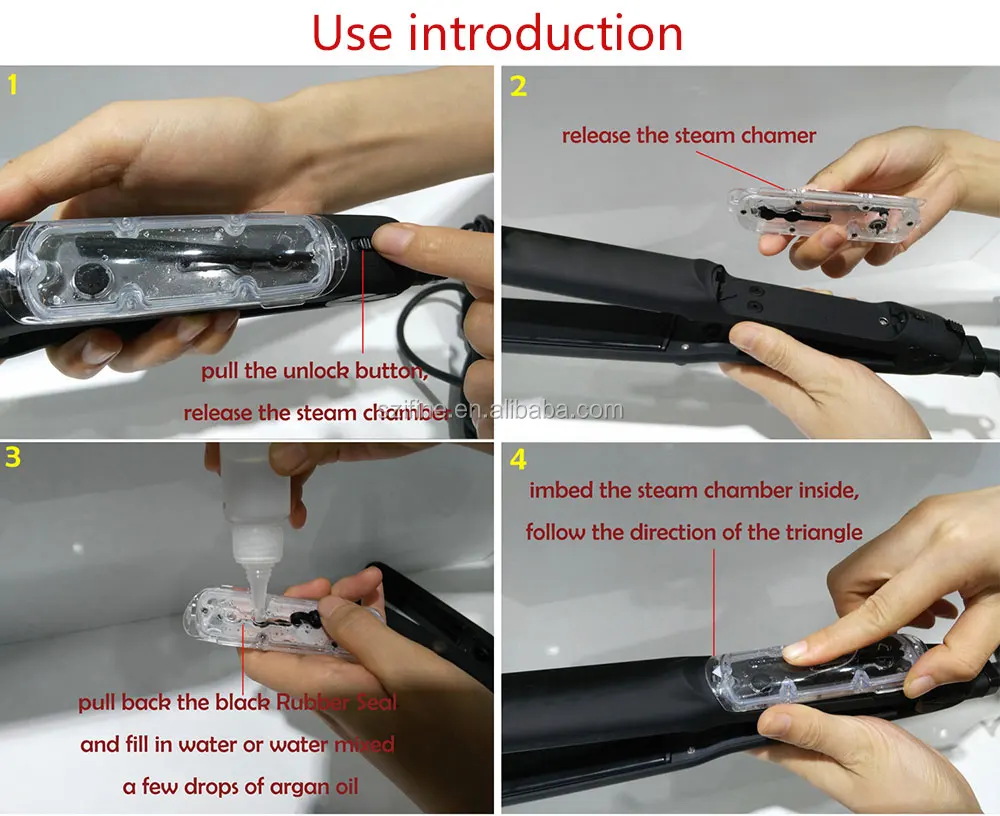 flat iron with oil chamber