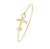 Easy Open Gold Silver and Rose Gold Airplane Hook Bangle Cuff Jewelry For Women Girls