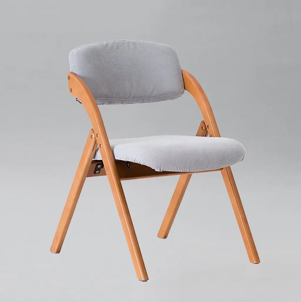 fold up chairs Restaurant coffee chair solid wood folding chair backrest creative dining chair Nordic dining chair washable Folding Chairs (Color : 2)