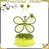 Adorable girl 4 pc soft animal bee wing with tutu skirt and wand size