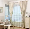 Hafei Clover Lucky Green Leaves Curtains Rustic Style Sheer For Balcony Living Room Kitchen Door Window Drapes Panels Custom