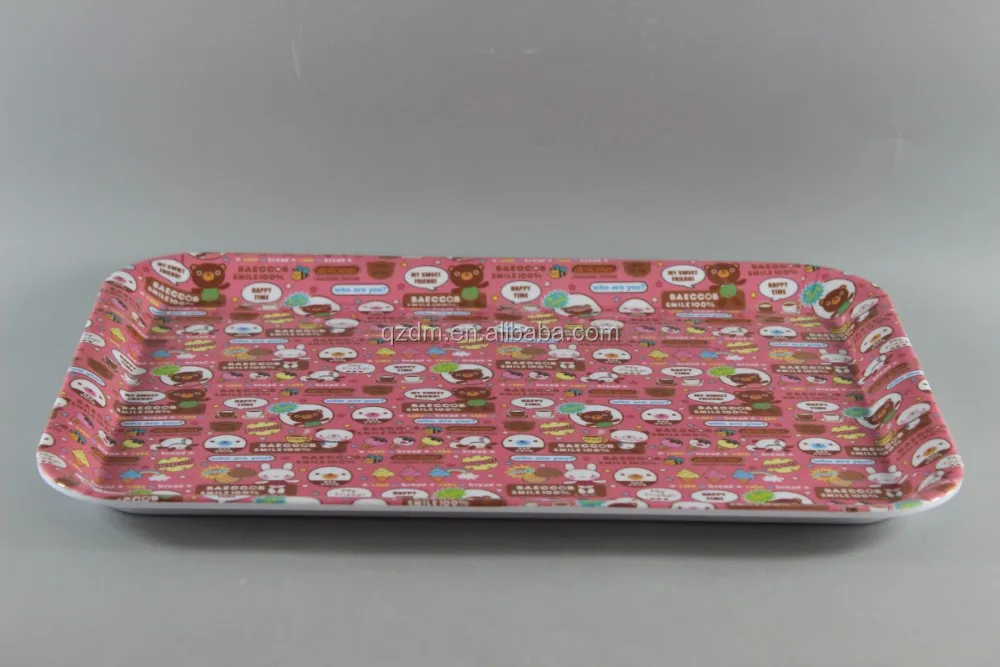 Cartoon Print Melamine Large Serving Tray