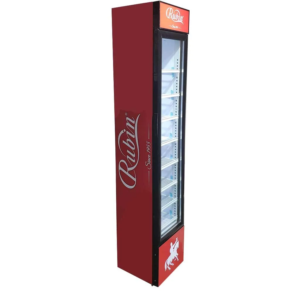 Slim Glass Door Fridge Pepsi Coke Display Refrigerator 105l With Etl