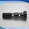 AN3 3/8-24unf Red black blue Aluminum double banjo bolts 30mm M10*1 M10*1.25 with copper wahsers