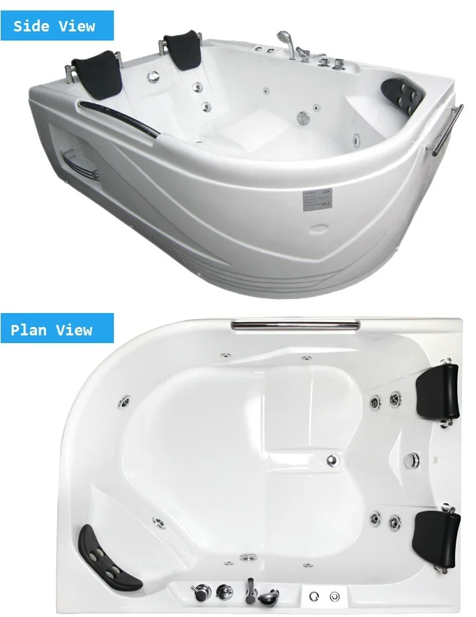 5.7 Feet Corner Drain Indoor Arc Acrylic Plastic Portable Bathtub - Buy