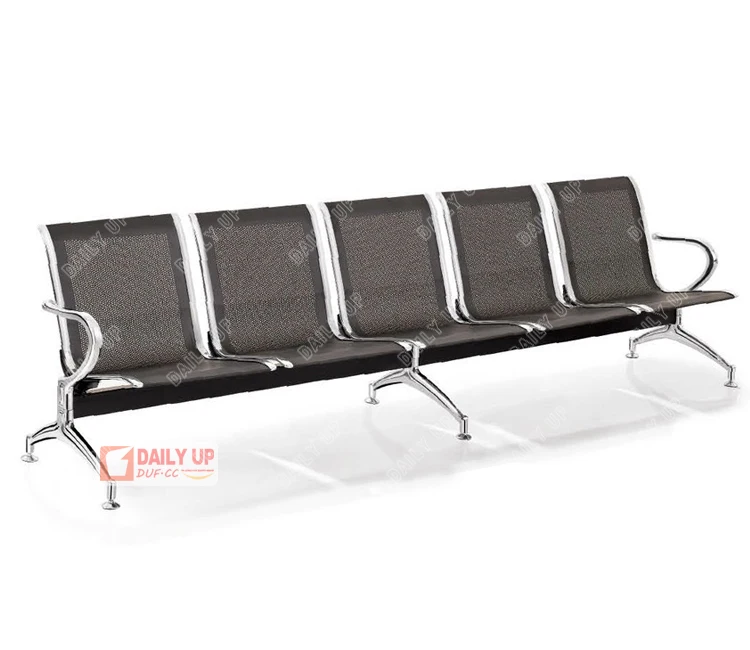 Public Bench Seating Strong Steel Hospital Arm Chair Low Price 5-Seater Waiting Chair for Patients