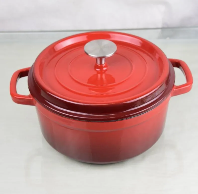 Glossy Enamel Coating Cast Iron Casserole With Lid 24cm - Buy Cast Iron ...