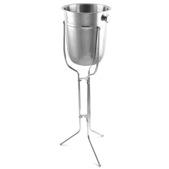Stainless Steel Champagne Bucket With Folding Stand 7 5ltr Stainless Steel Champagne Bucket With Folding Stand 7 5ltr