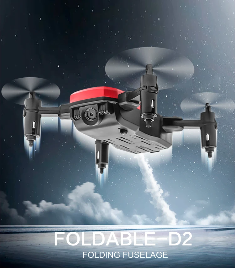 D2 Mini Drone With 0.3mp Wifi Camera Rc Helicopter Foldable Drones