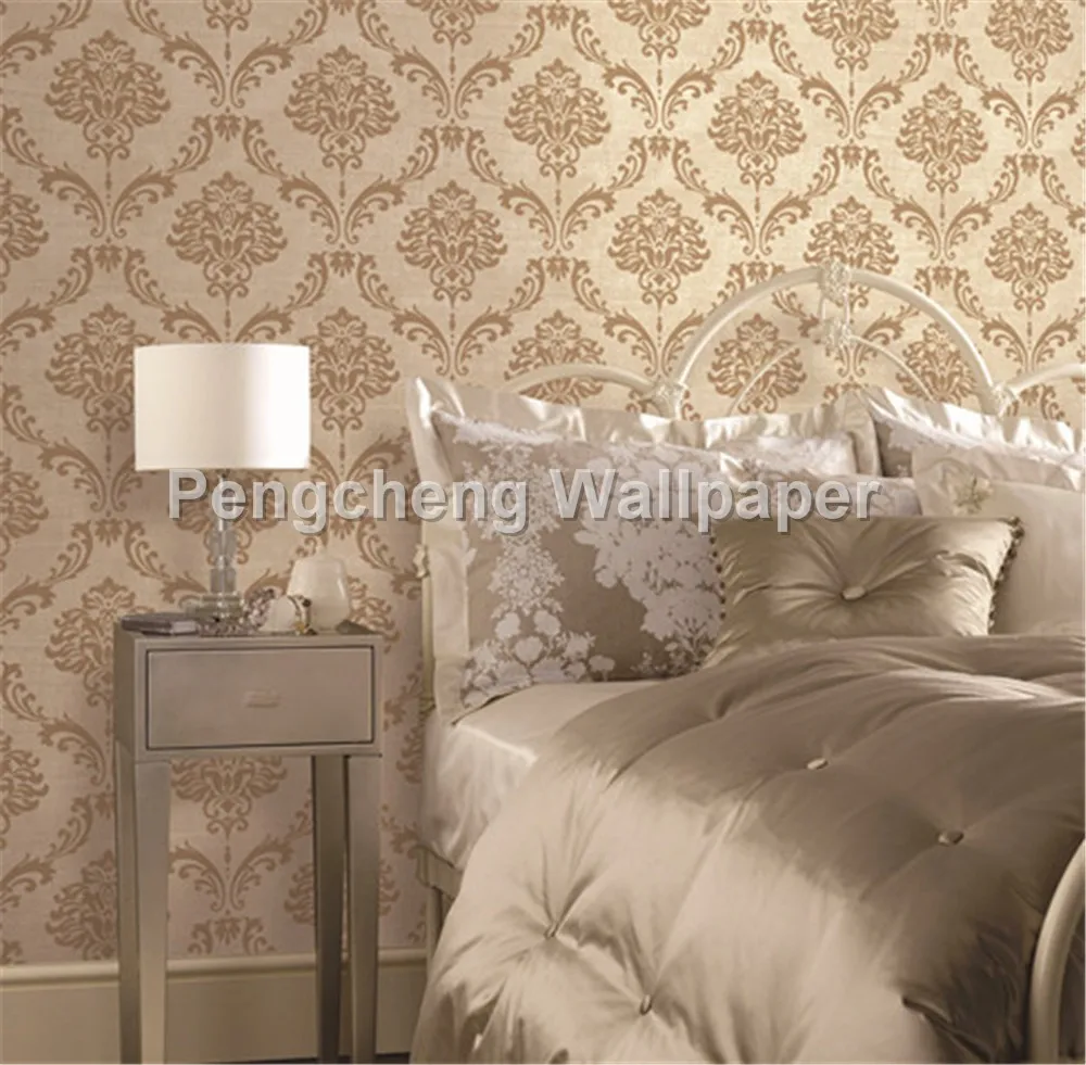 Domask flower design carta da parati per camera da letto hotel ...